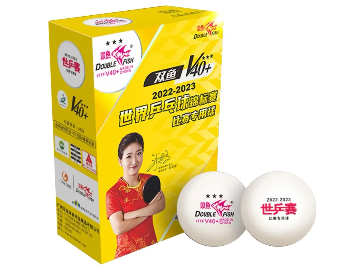Quả bóng bàn Double Fish V40+ 3 sao WTTC (hộp 6 quả)
