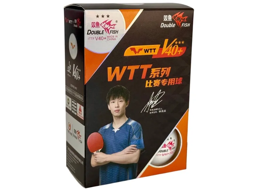 Quả bóng bàn thi đấu Double Fish WTT V40+ 3 sao bản quốc tế (hộp 6 quả)