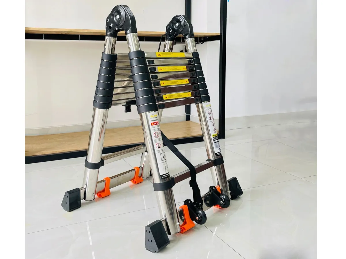 Thang inox rút chữ A Sumika TA280 (chiều cao 2.8m + 2.8m)