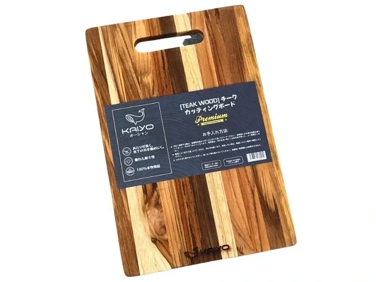 Thớt thái gỗ teak vân ngang hình chữ nhật size S