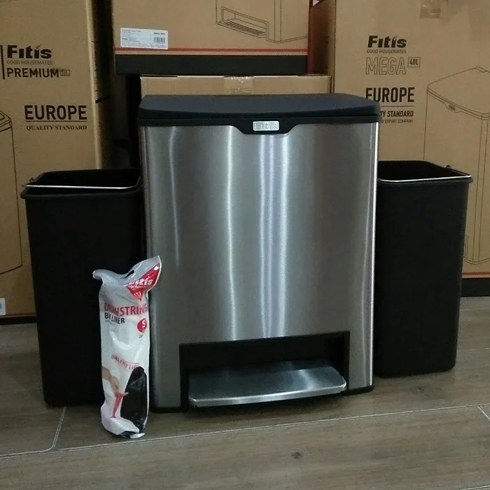 Thùng rác đạp đôi Fitis Mega SPD1-901 inox