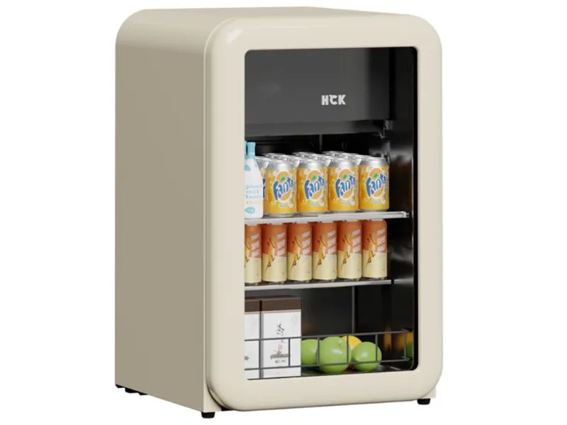 Tủ lạnh đựng đồ uống HCK SC-130RD-S - 115 lít, màu kem, mặt kính (ngăn lạnh 100L, đông 15L)