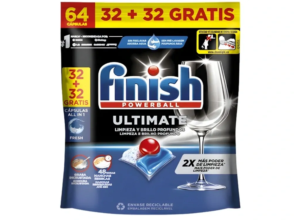 Viên rửa bát Finish Ultimate 32 + 32 viên (64 viên)