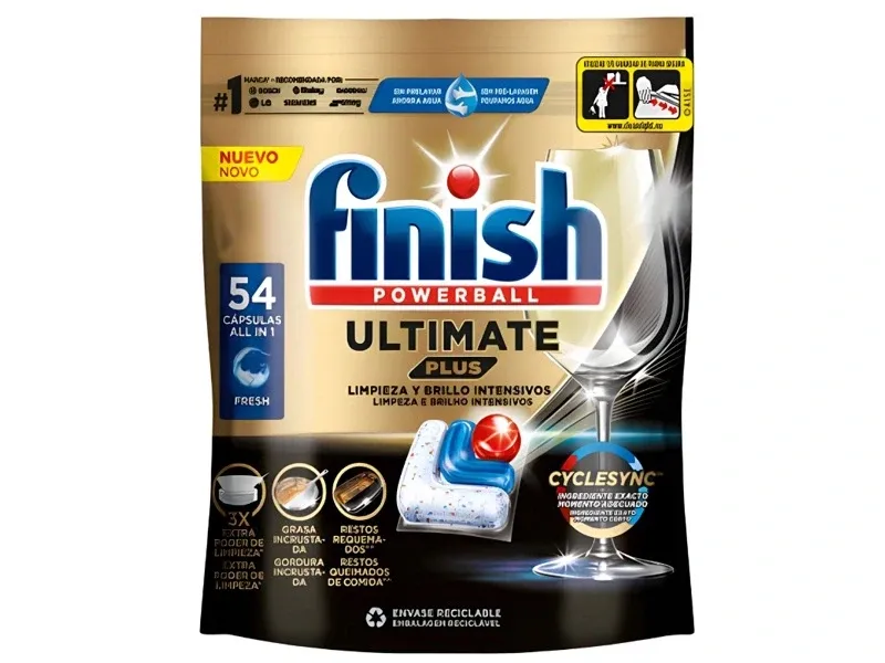 Viên rửa bát Finish Ultimate Plus All in One 54 viên