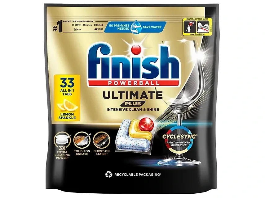 Viên rửa chén bát hương chanh Finish Ultimate plus All in one (33 viên)
