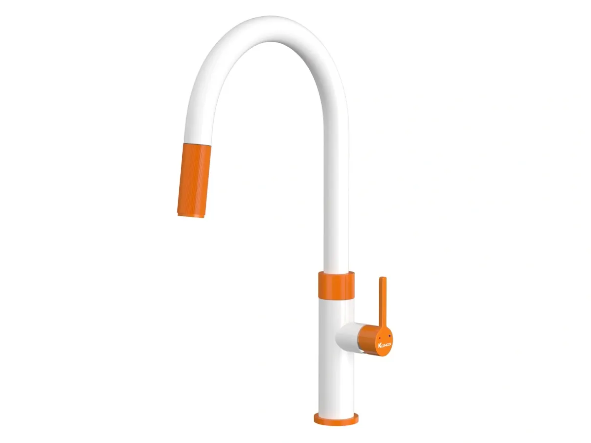 Vòi rửa bát dây rút Konox Lasi Orange