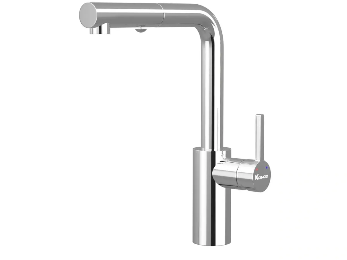 Vòi rửa bát dây rút Konox Vira Chrome