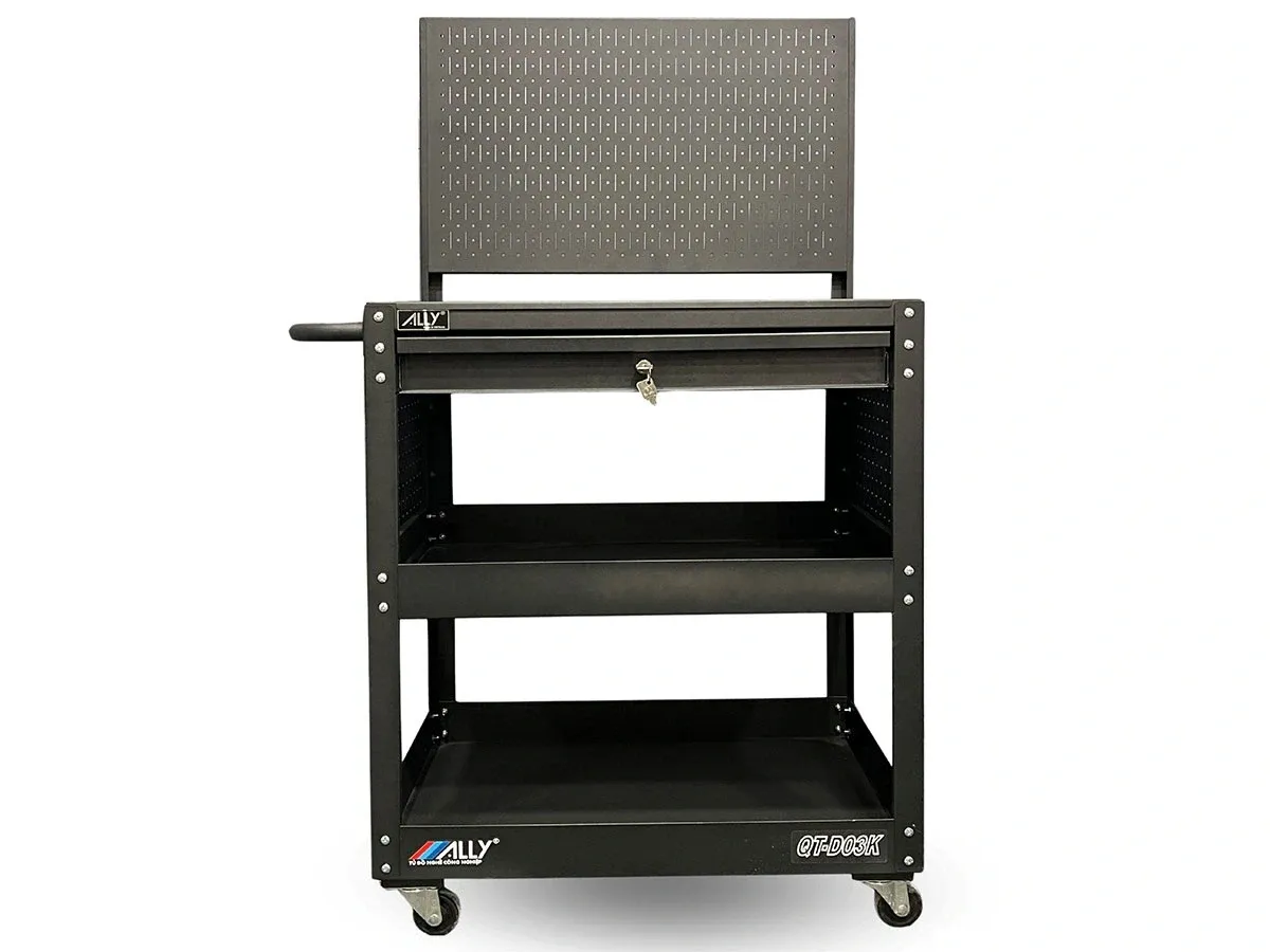 Xe đẩy dụng cụ 3 ngăn có ngăn kéo Ally QT-D03K (QT-D03K-01K)