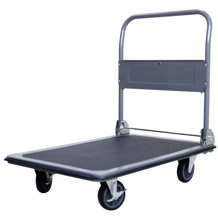Xe đẩy hàng 4 bánh sàn thép phủ nhám Advindeq HT-320