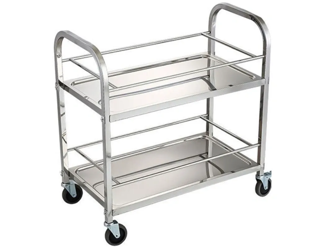Xe đẩy inox 2 tầng D85 XDI85-2