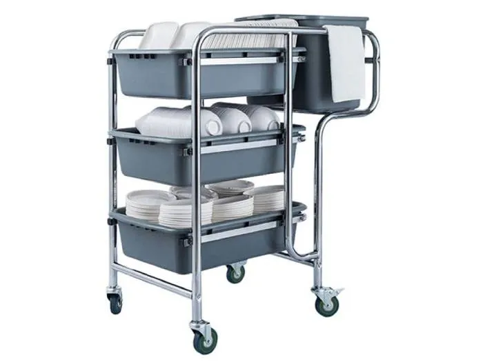 Xe dọn bàn 3 tầng khung inox 77 HT08167